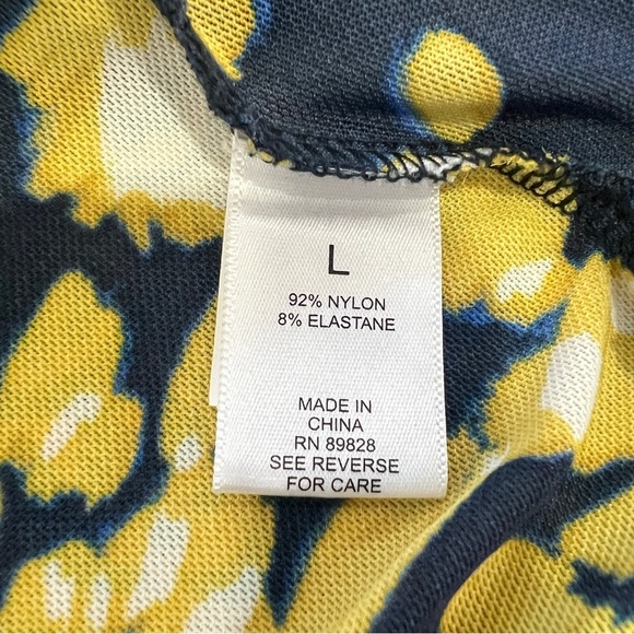 LOGO Layers Lori Goldstein Womens Blue and Yellow Long Sleeve Blouse Size Large - Picture 6 of 6